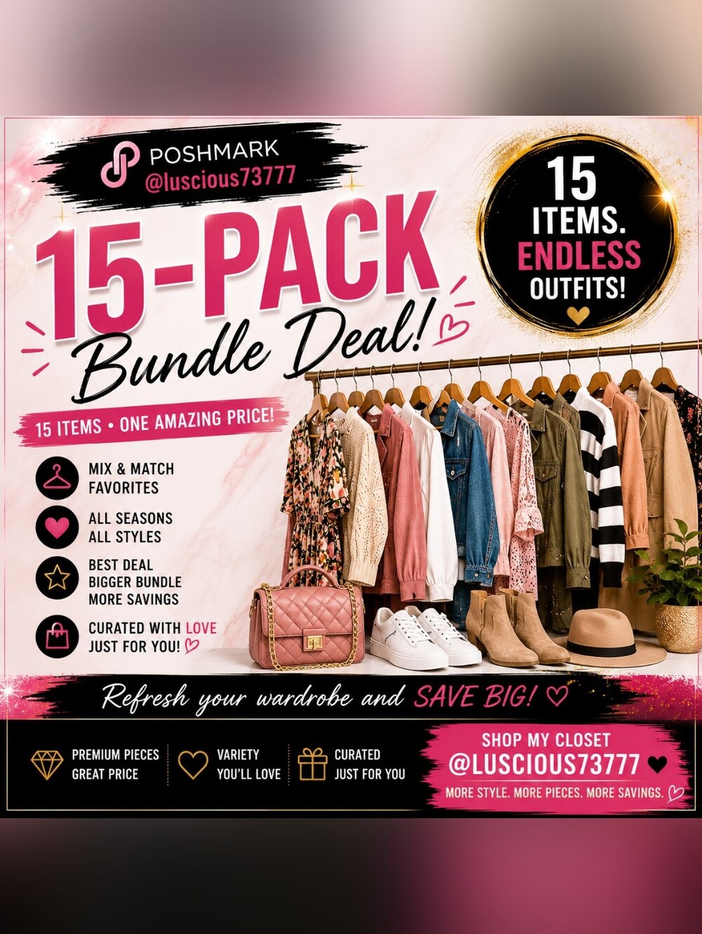 15 Item Women's Clothing Bundle | Dresses, Tops, Jeans & More | Mystery Box |